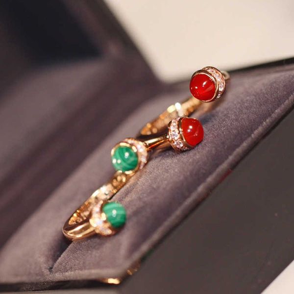 brand pure 925 sterling silver jewelry design rings colorful stone rings colorful gemstone rings natural stone adjustable rings, Slivery;golden